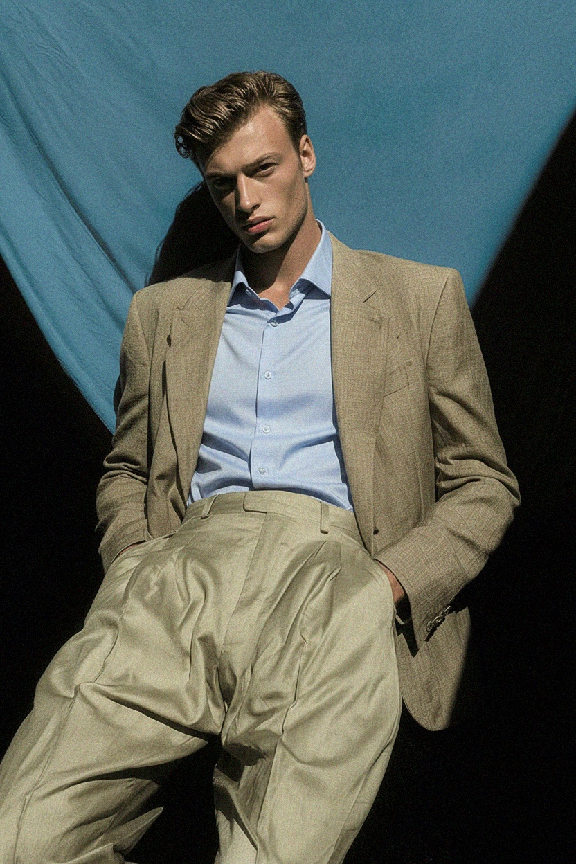 Dopasowana niebieska koszula wizytowa zdjęcie 3