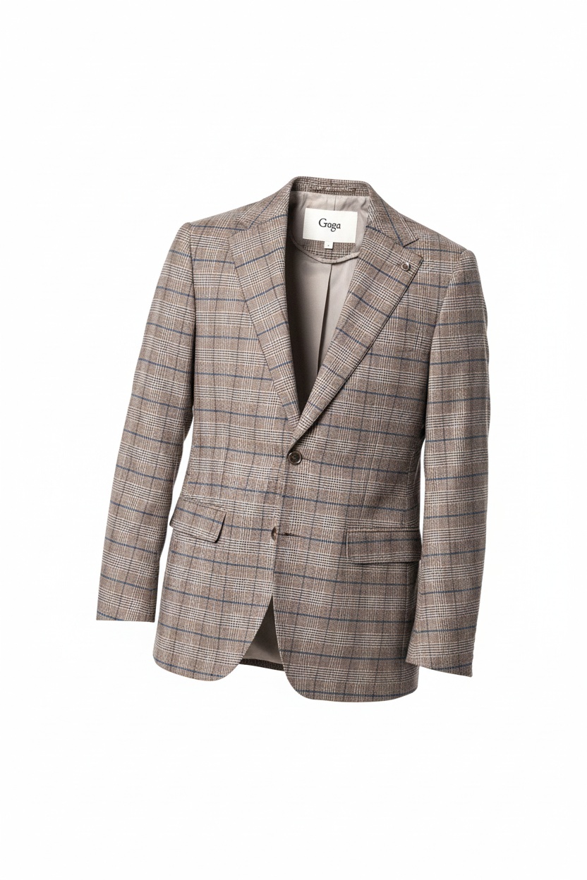 Classic Plaid Blazer with Notch Lapel zdjęcie 1