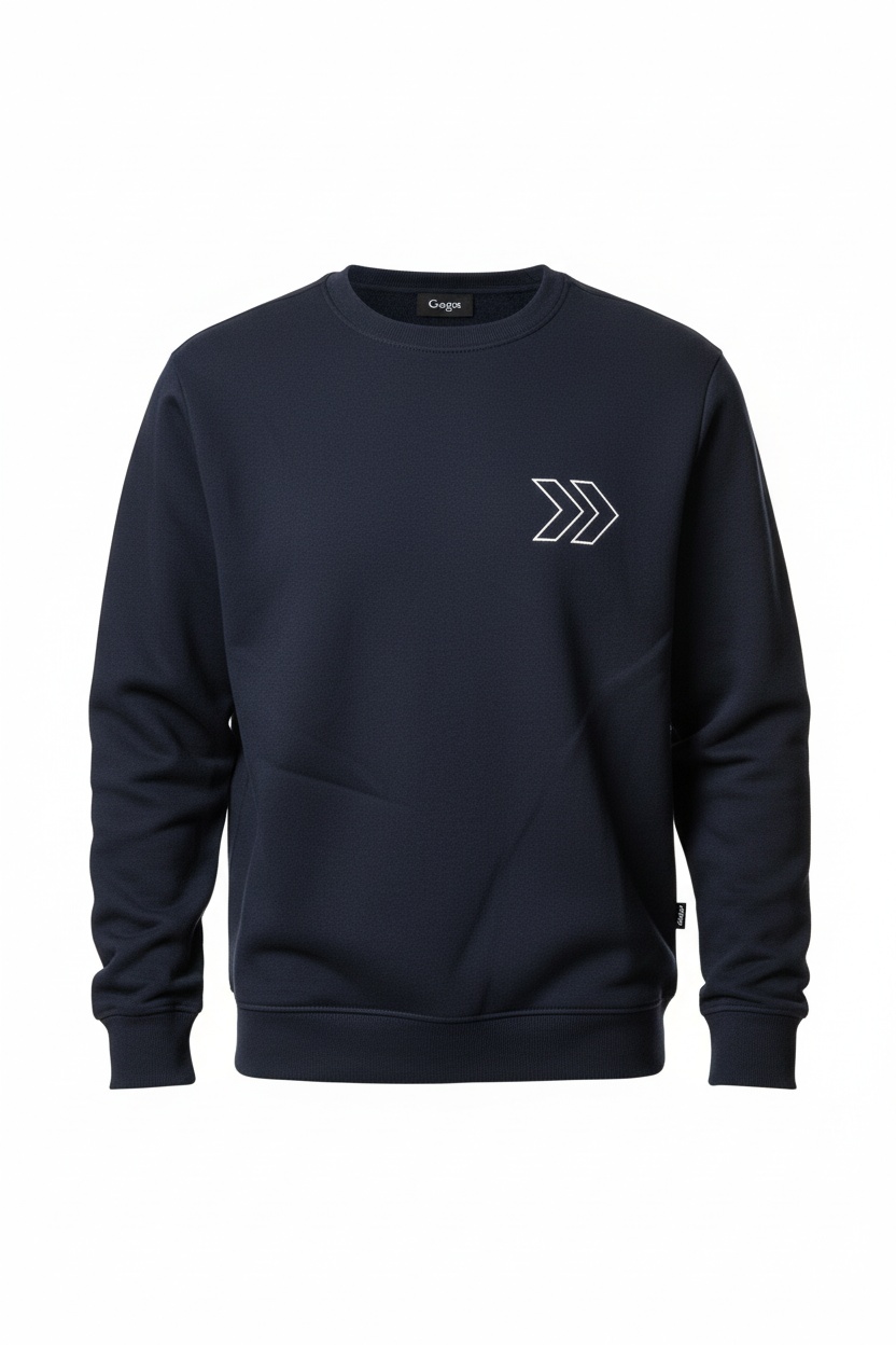 Classic Crew Neck Sweatshirt with Graphic Detail zdjęcie 1