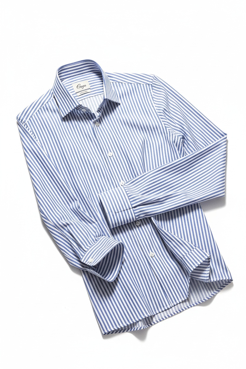 Classic Blue Striped Button-Down Shirt zdjęcie 1