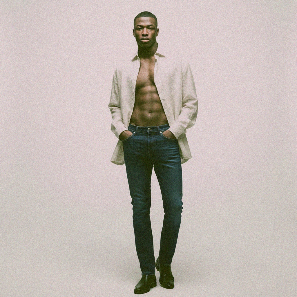 Klasyczne ciemnoniebieskie jeansy slim fit zdjęcie 3