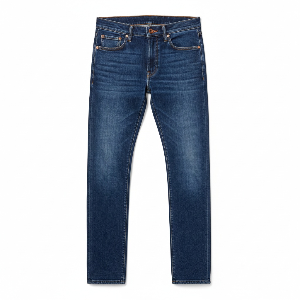 Klasyczne niebieskie jeansy slim fit zdjęcie 1