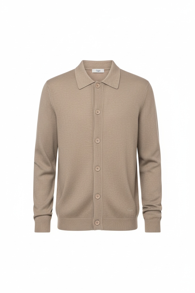 Kardigan dzianinowy z kołnierzykiem zdjęcie 1