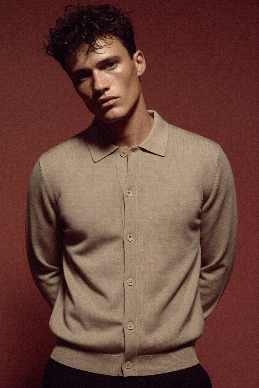 Kardigan dzianinowy z kołnierzykiem zdjęcie 3