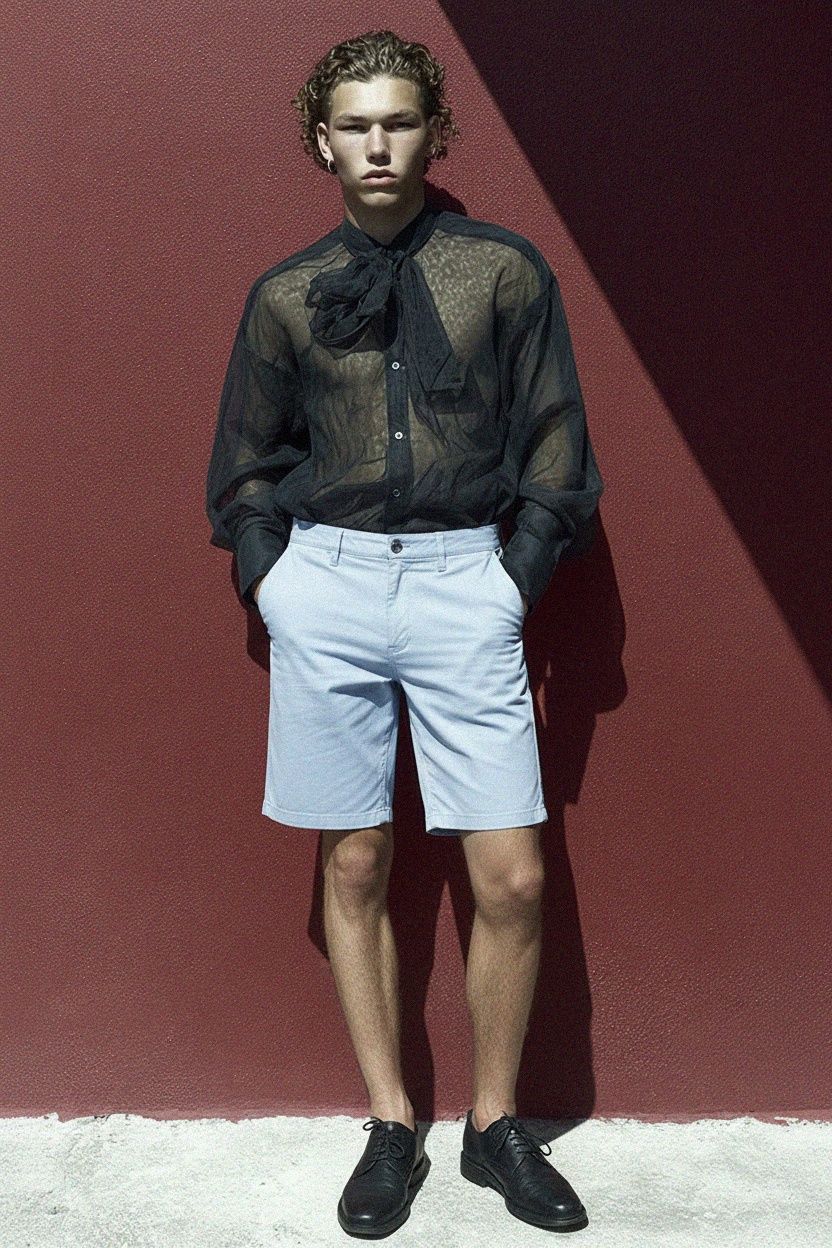 Jasnoniebieskie szorty casualowe zdjęcie 2