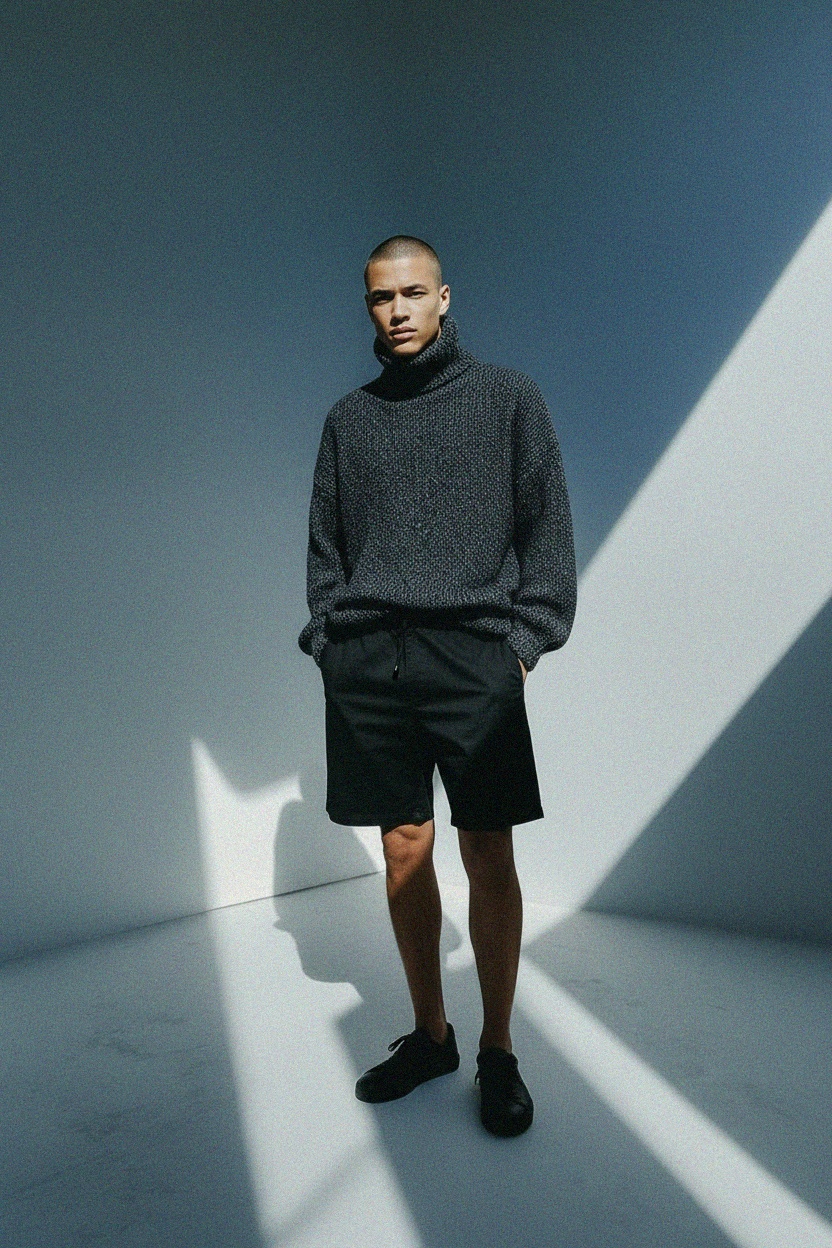 Klasyczne czarne, casualowe szorty zdjęcie 2