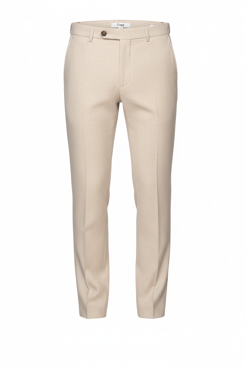 Jasnobeżowe spodnie dopasowane zdjęcie 1