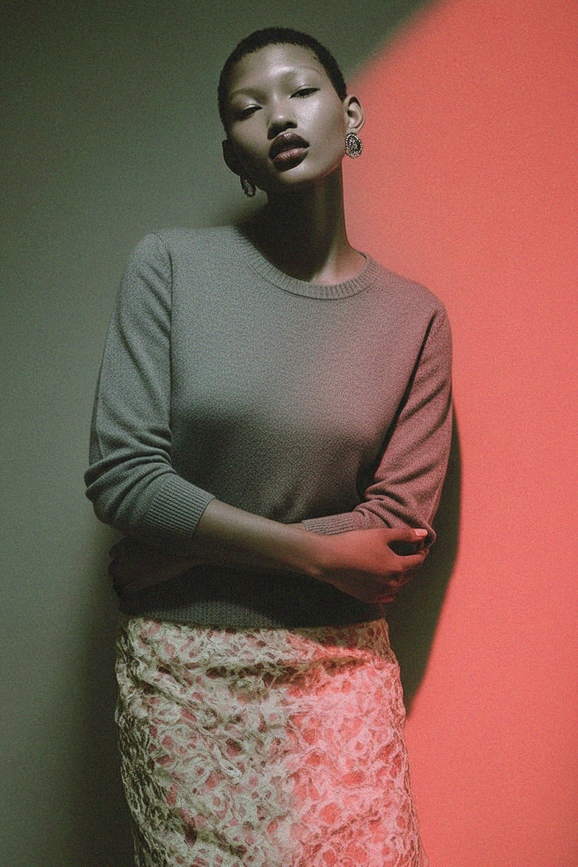 Klasyczny szary sweter z okrągłym dekoltem zdjęcie 3