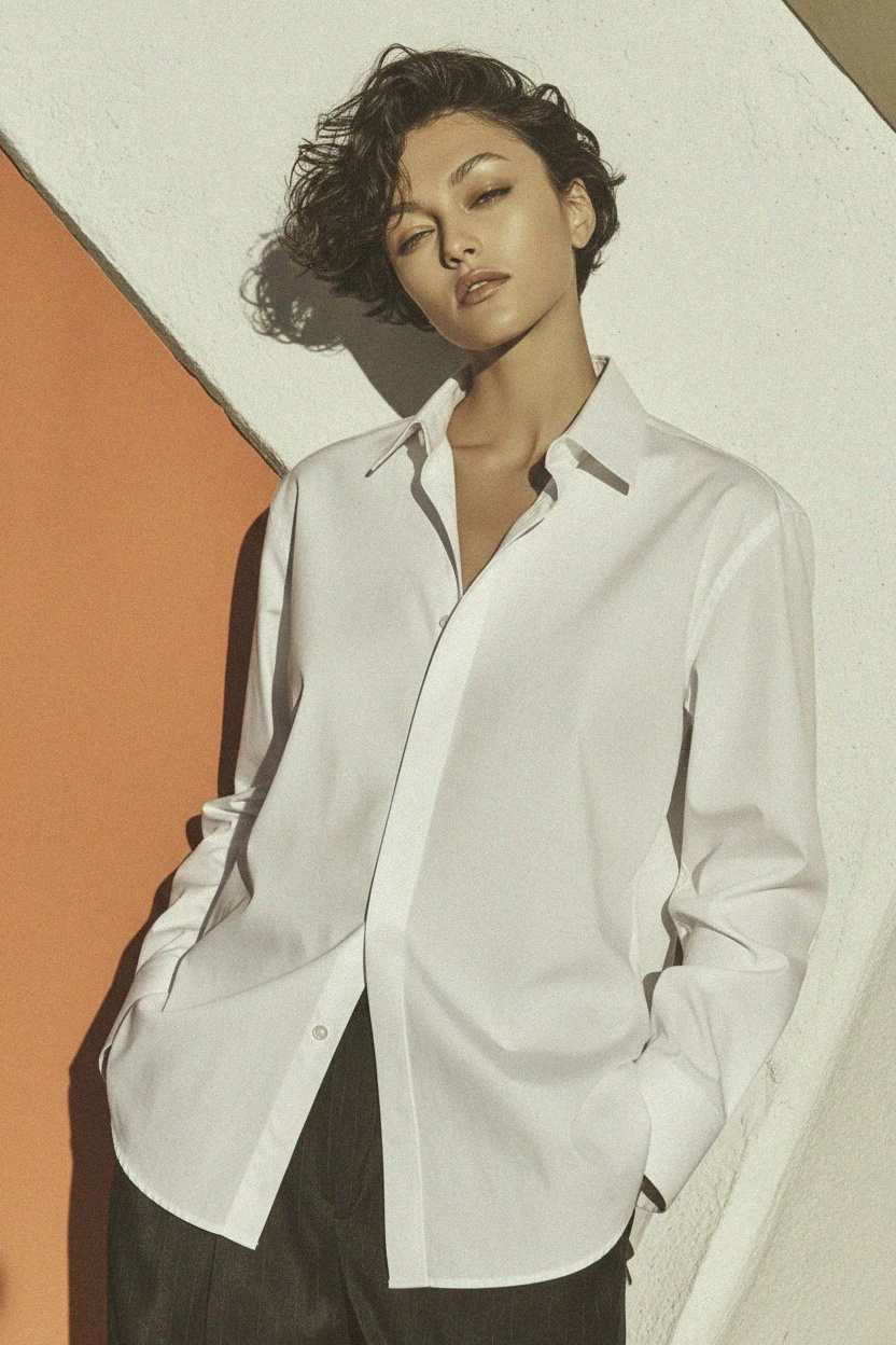 Koszula klasyczna o luźnym kroju zapinana na guziki zdjęcie 3