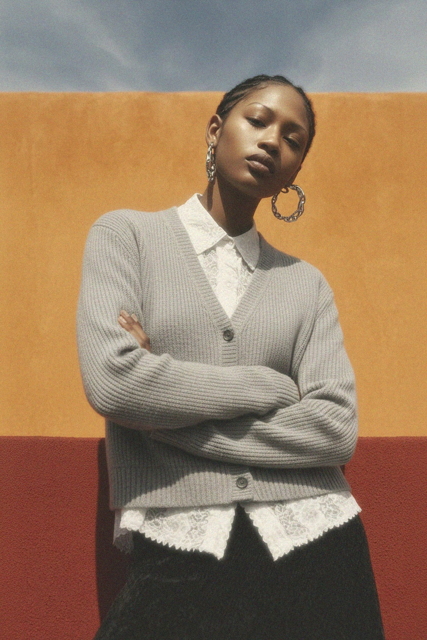 Miękki dzianinowy kardigan zapinany z przodu na guziki zdjęcie 2