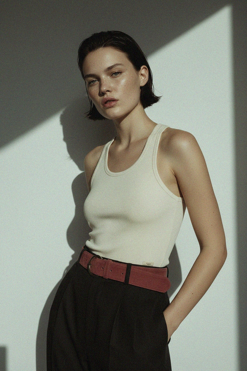 Niezbędny żebrowany top typu racerback zdjęcie 3