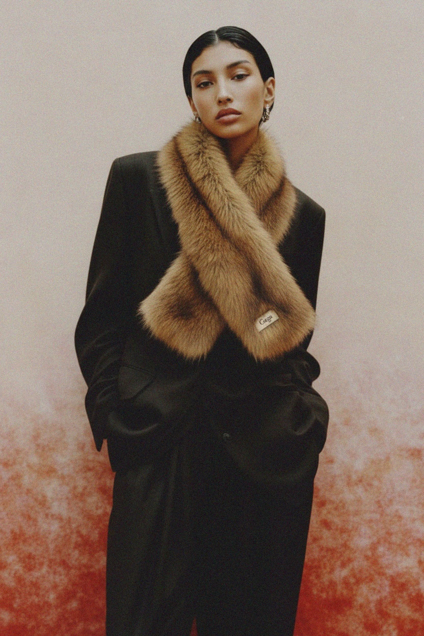 Pluszowy szalik ze sztucznego futra zdjęcie 2