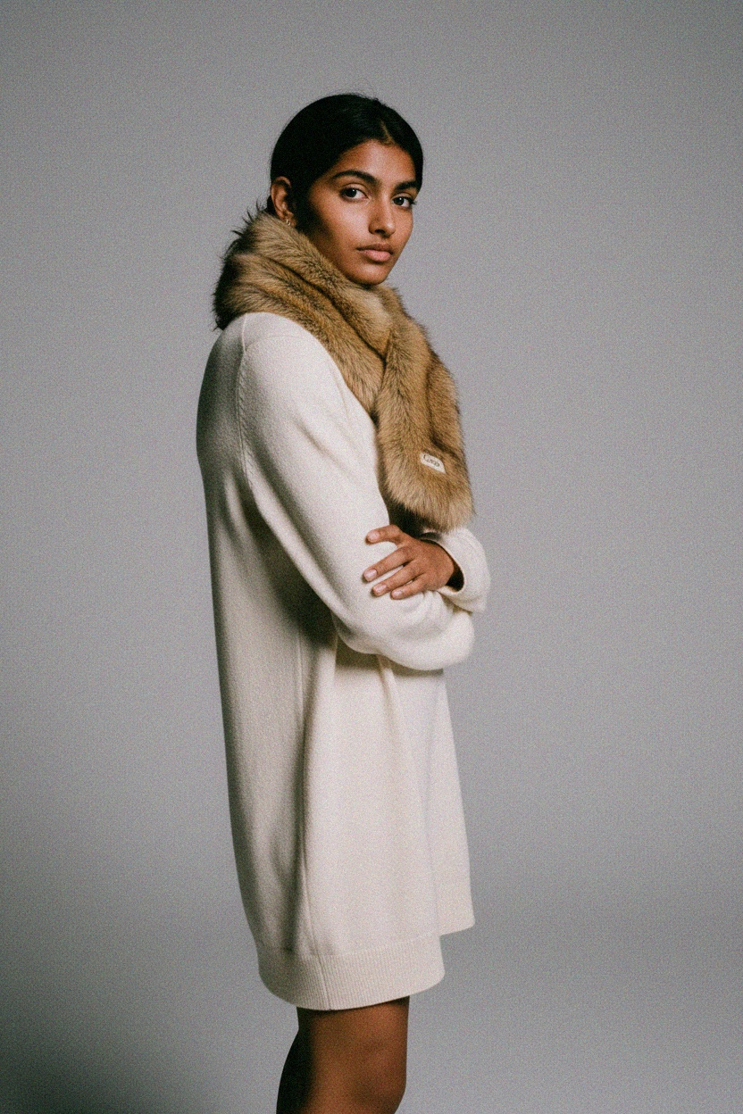 Pluszowy szalik ze sztucznego futra zdjęcie 3