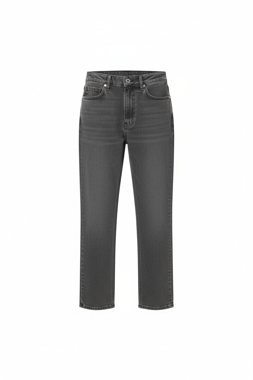Stylowe, skrócone szare jeansy zdjęcie 1