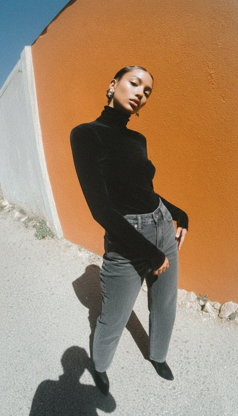 Klasyczne szare jeansy z prostymi nogawkami zdjęcie 2