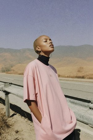 Oversize Pink T-shirt with Subtle Logo Detail