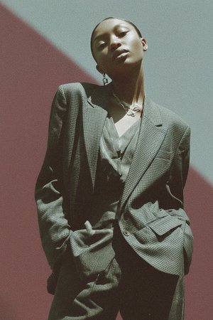 Marynarka w stylu houndstooth oversize