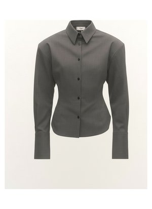 Koszula z kołnierzykiem w kolorze szarym, zapinana na guziki