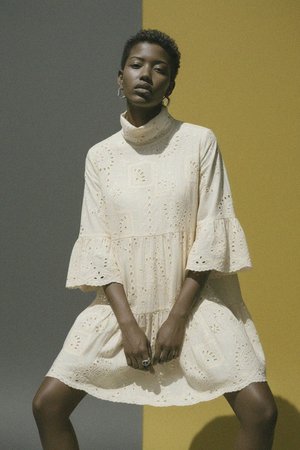 Embroidered Eyelet Mini Dress