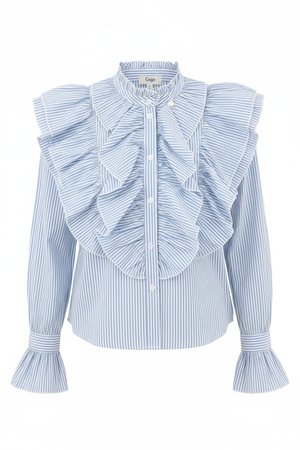 Chic Striped Ruffle Blouse