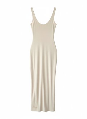 Dopasowana sukienka midi z okrągłym dekoltem i bez rękawów