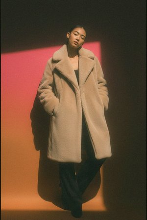 Cozy Faux Fur Coat with Wide Lapels
