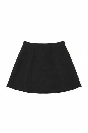 Chic Black Textured Mini Skirt