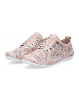 Pink Floral Perforated Casual Sneakers
