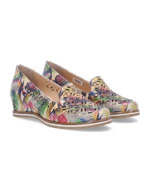 Vibrant Patterned Loafers with Cut-Out Details
