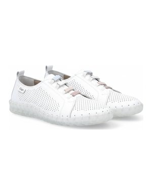 White Perforated Slip-On Sneakers