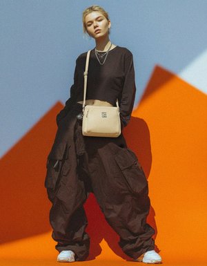 Beige Multi-Pocket Shoulder & Crossbody Bag