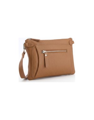 Brown Pebbled Leather Small Shoulder Bag