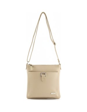 Beige Crossbody Bag with Front Pocket