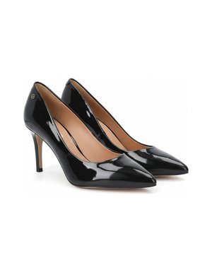 Black Patent Leather Pointed-Toe Pump