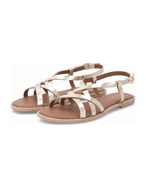 Metallic Gold Strappy Flat Sandals