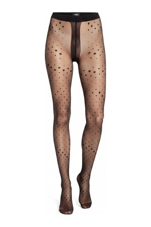 Chic Black Polka Dot Sheer Tights
