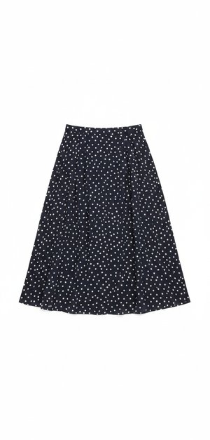 Chic Polka Dot Midi Skirt with Belt Detail