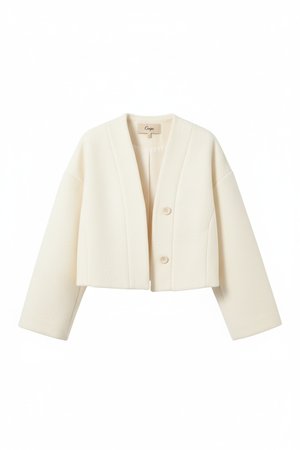 Chic Cropped Jacket with Button Detail