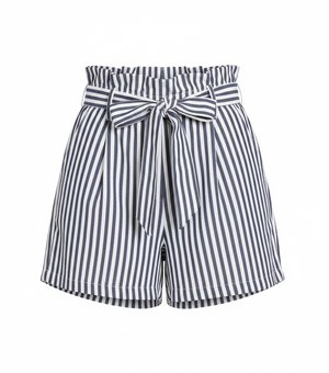 Striped Paperbag Tie-Waist Shorts