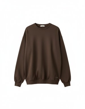 Brown Oversized Crew Neck Sweatshirt