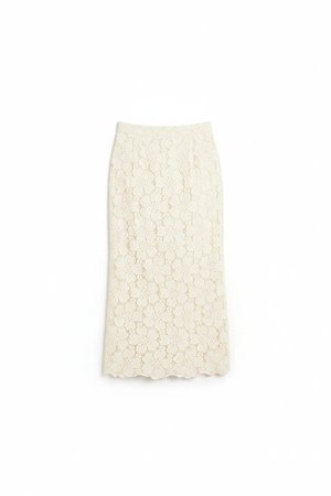 Delicate Eyelet Lace Midi Skirt