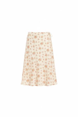 Elegant Floral Print Midi Skirt