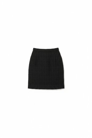 Textured Black Mini Skirt