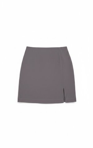 Stylish Grey Mini Skirt with Side Slit
