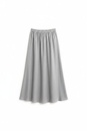 Elegant Flowing Grey Midi Skirt