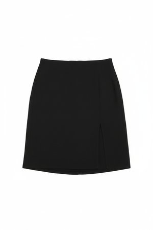 Black Mini Skirt with High Side Slit