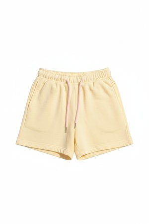 Soft Yellow Drawstring Shorts