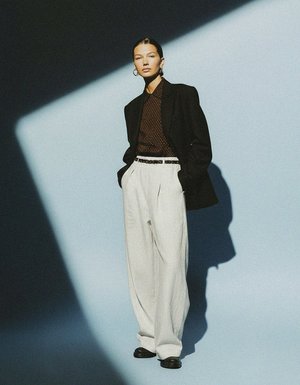 Lightweight Wide-Leg Pants with Elastic Waist