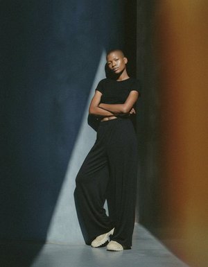 Oversize Black Wide-Leg Regular Pants