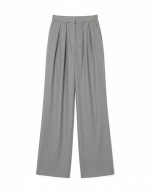 Relaxed Fit Wide Leg Grey Trousers